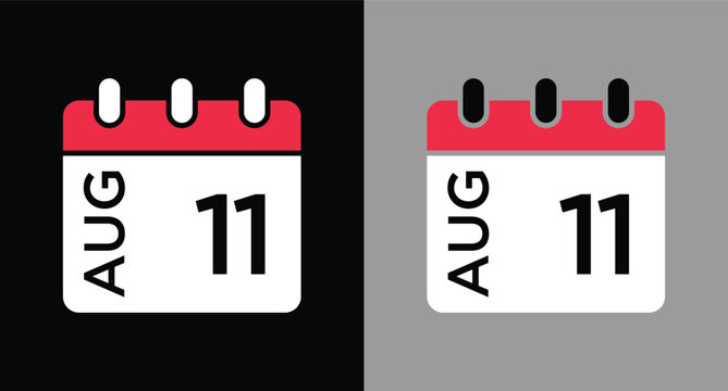 calendar - August 11 icon illustration isolated vector sign symbol