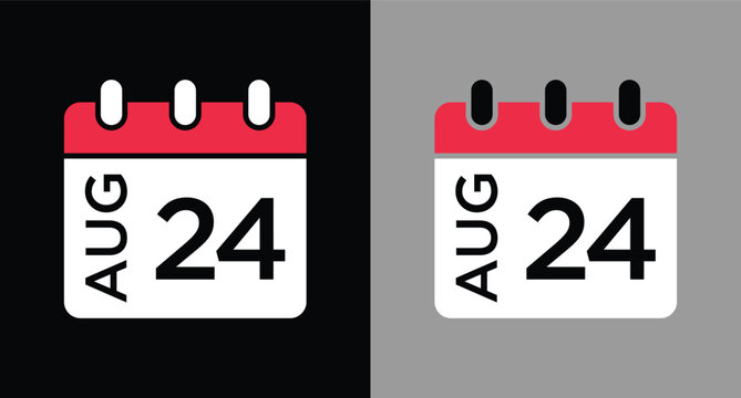 calendar - August 24 icon illustration isolated vector sign symbol