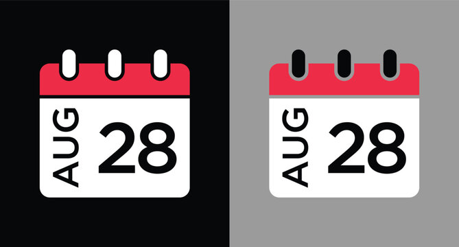 calendar - August 28 icon illustration isolated vector sign symbol