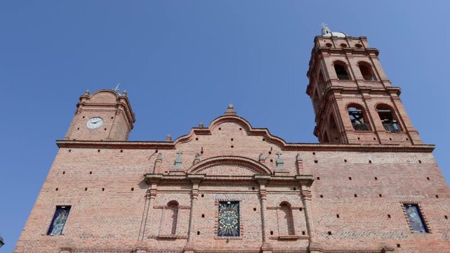 Temple of Our Lady of Guadalupe (Templo de Nuestra Sra. De Guadalupe) in Tapalpa, Mexico displaying religious architecture
