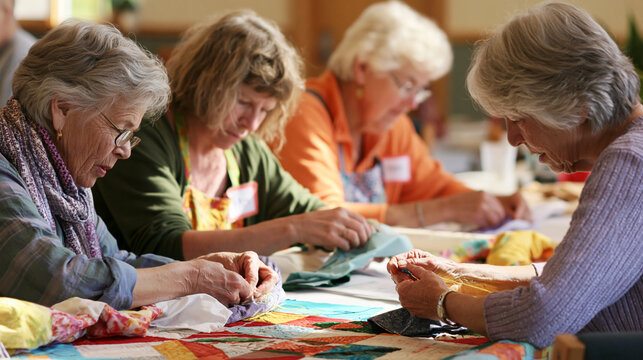 Quilting and Creativity: Seniors Mastering Traditional Crafts in a Social Sewing Group