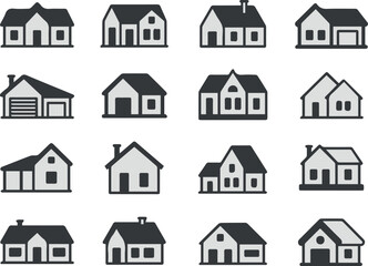 Naklejka premium Residential Property Icon Pack for Real Estate Websites