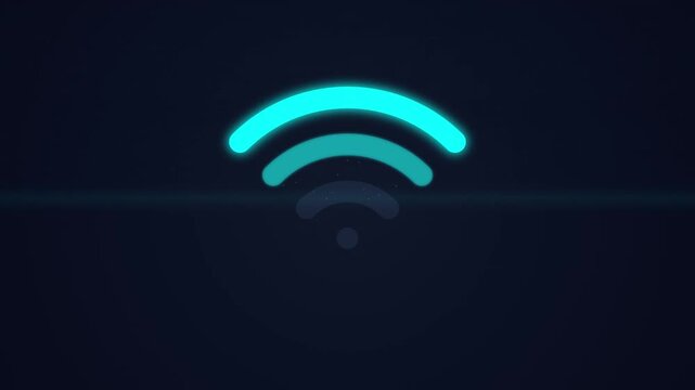 Glowing digital wireless connectivity symbol animation wifi connection signal