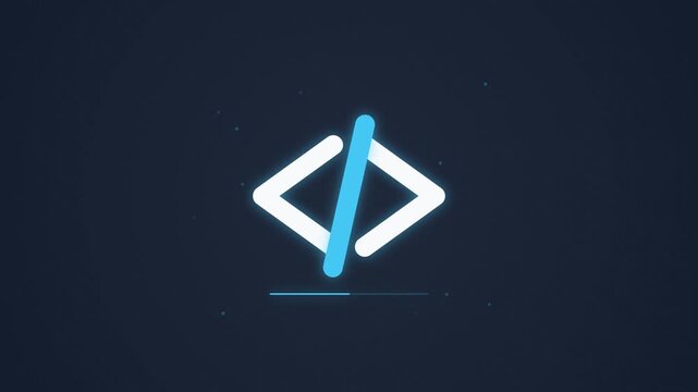 Programming code brackets symbol with digital light animation bracket developer