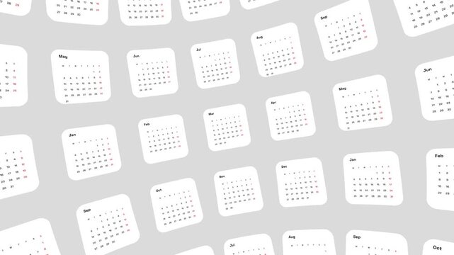 Animated 2027 Yearly Calendar Template with Full 12 Months and Dates