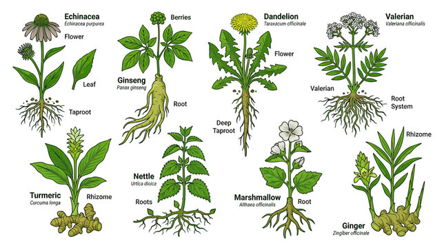Collection of Medicinal Herbs and Roots