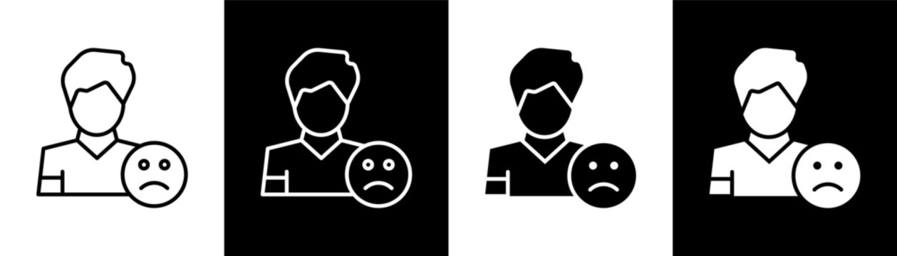 Deception white and black icon set design
