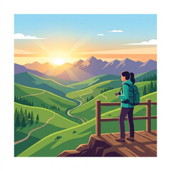 Fototapeta premium Mountain Sunrise Viewpoint