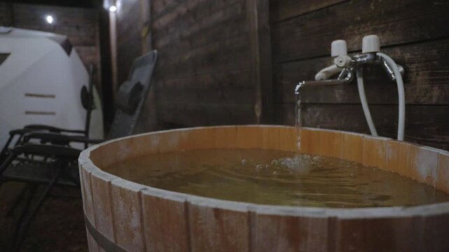 Onsen Bath Tub, Outdoor Luxury Bath Camp Experience in Japan