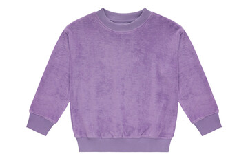 Purple plush sweatshirt for kids isolated on transparent background © Tohmina
