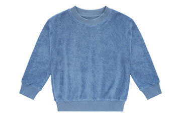 Blue plush longsleeve sweatshirt isolated on transparent background © Tohmina