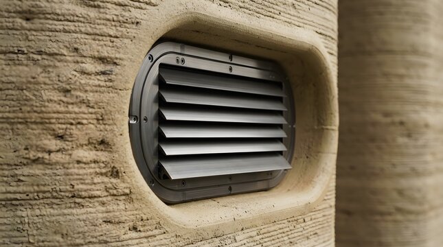 Smart ventilation louver closes automatically protecting green energy equipment cooling concept