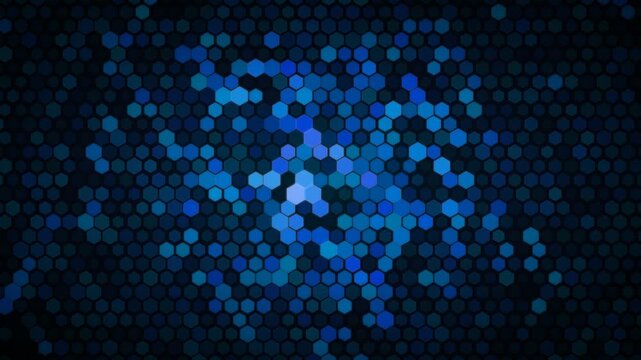 Hexagon Grid Glowing Blue Honeycomb Pattern Tech Background Loop
