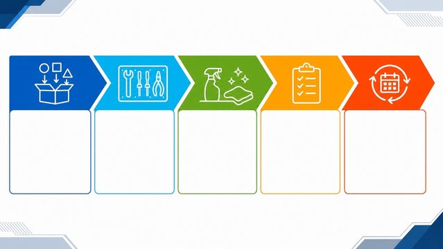 Five Step 5R Horizontal Workplace Workflow Template
