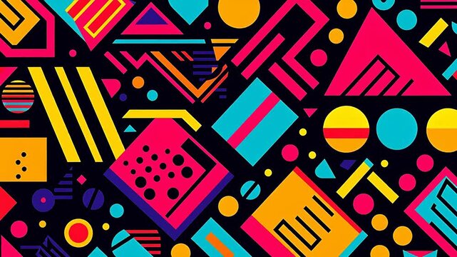 Digital retro fabric print geometric pattern background