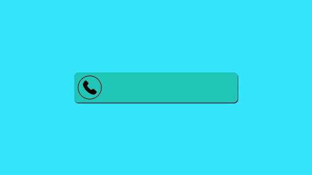 minimal incoming call notification banner with phone icon pop up animation on light blue background.