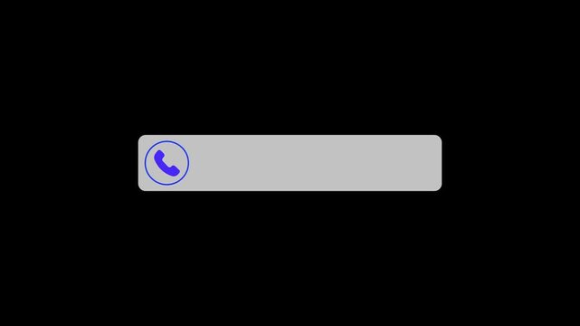 incoming call phone icon with ringing ripple wave and gentle vibration animation on black background.