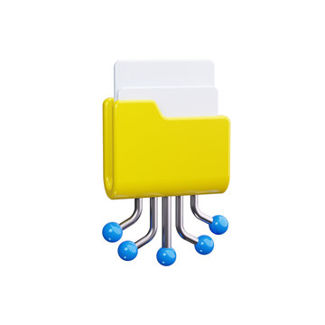 Network nodes 3d render icons