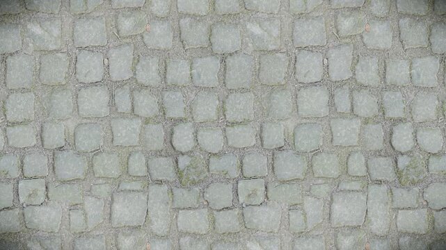 Weathered grey-green paving stones form a rustic seamless loop background pattern.