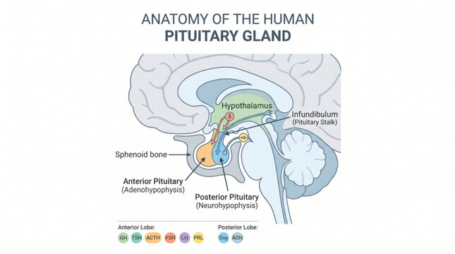 Human Pituitary Gland Anatomy Medical Illustration