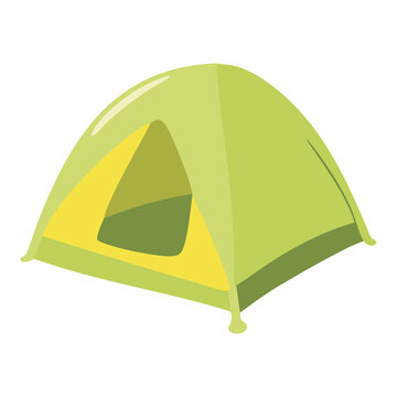 Camping Tent Outdoor Flat Illustration