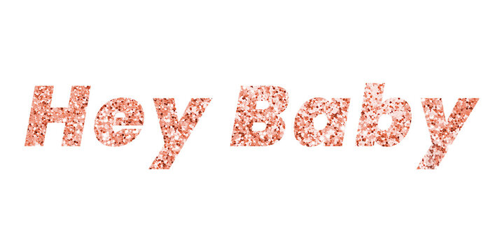 Glittery hey baby typography sticker design element