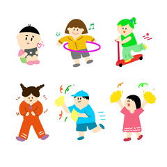 Fototapeta premium set of funny cartoon kids
