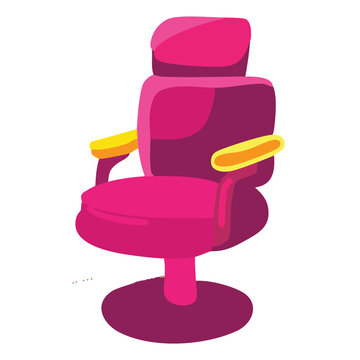 Barber Chair Pink Illustration Icon