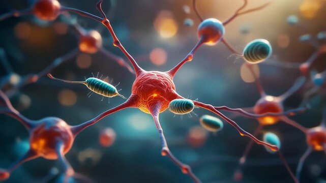 Neural activity and cell motion inside a sleeping man brain
