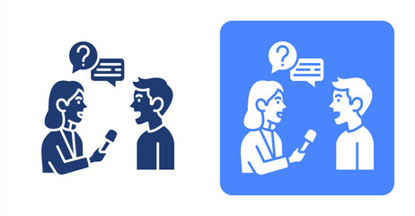 Fototapeta premium Interview icon, with contrast background.