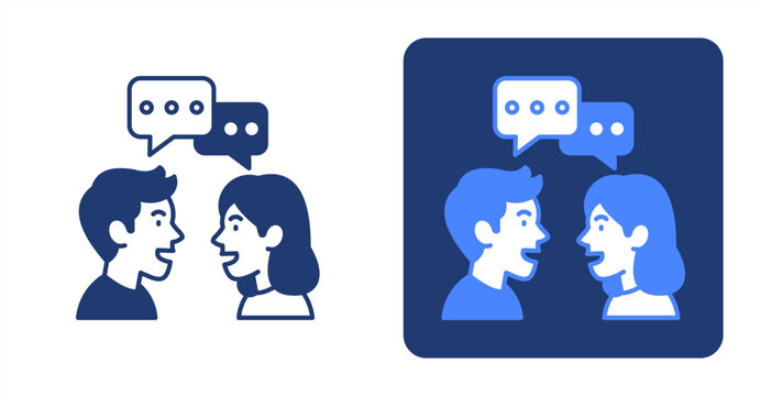 Talking icon, with contrast background.