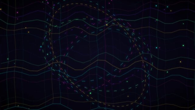 Halo Mirage Wireframe Ring Orbital Data Grid