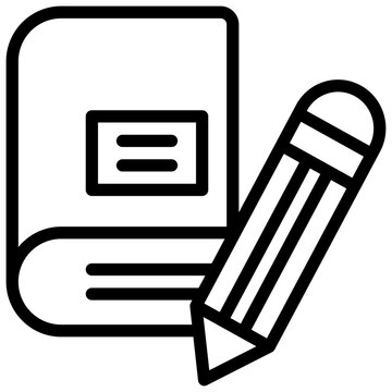 writing book pencil knowledge learning simple line icon