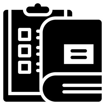 book checklist checkboard store solid glyph icon