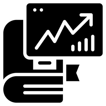 economics planning business book knowledge solid glyph icon