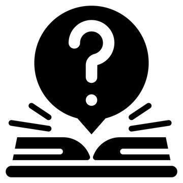 question query knowledge learning education open book solid glyph icon