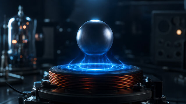 Magnetic Levitation Sphere Above Copper Coil | Futuristic Electromagnetism Experiment | Quantum Physics and Energy Field Concept
