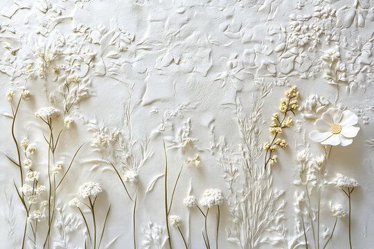 Delicate White Floral Arrangement On Elegant Textured Background.