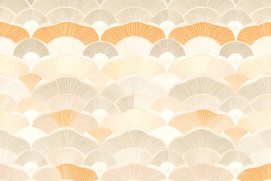 Seamless Japanese Seigaiha Wave Pattern In Soft Pastel Colors.