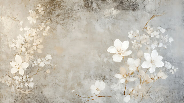 Soft Focus Floral Background With Delicate Blossoms And Texture.