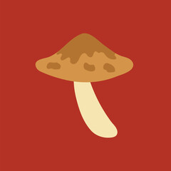 Fototapeta premium Mushroom clipart, aesthetic nature cartoon illustration vector