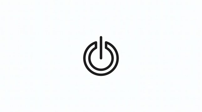 Modern power button outline icon for electronic devices, applications, and technology projects.