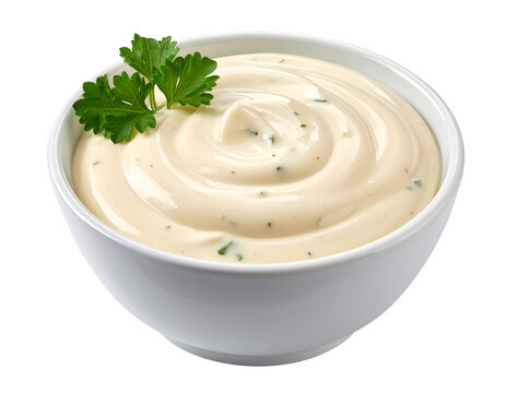 Ranch Dressing in bowl isolated on transparent png