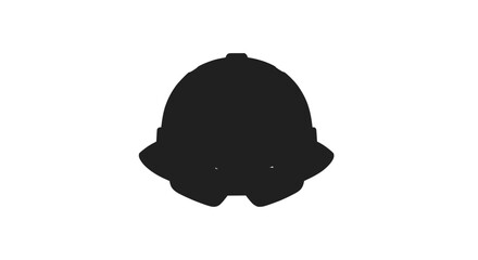 Silhouette of a pith helmet, safari hat, explorer hat, isolated on white background © Zilong