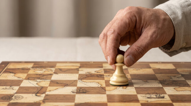 Chess strategy risk assessment series global planning hand move board game analysis