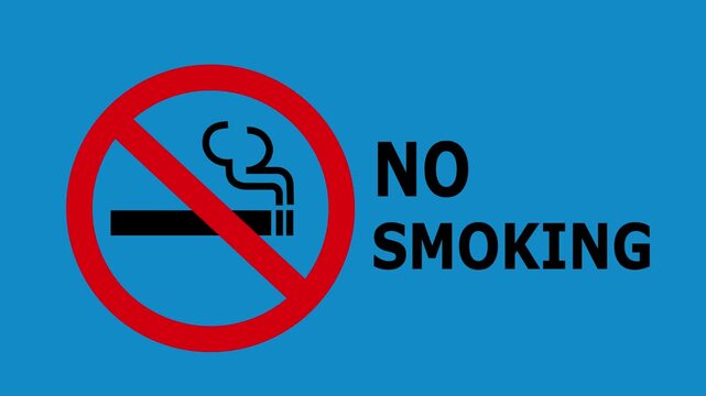 No Smoking Icon Animation on Transparent Background