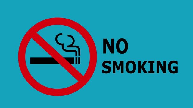 No Smoking Icon Animation on Transparent Background