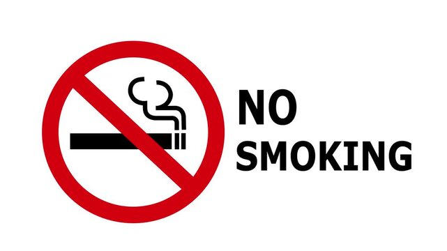No Smoking Icon Animation on Transparent Background