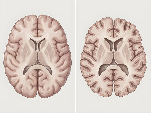 Human brain coronal sections diagram