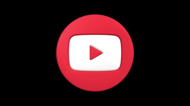 youtube logo icon 3d rendering